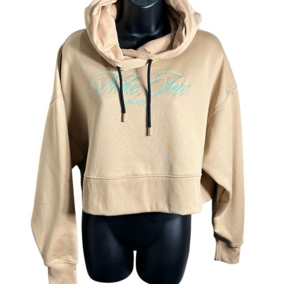 Nike Tops - Nike cropped fleece hoodie Oversized beige Size Small